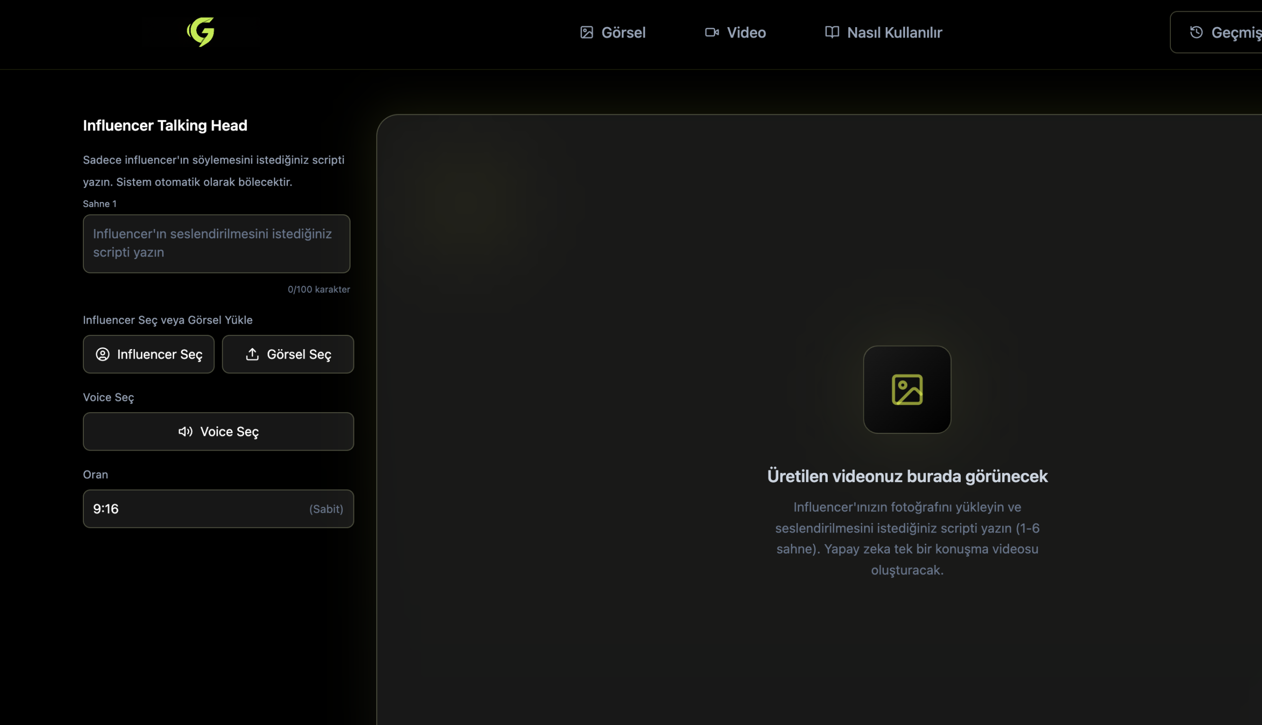 Konuşan AI influencer örneği
